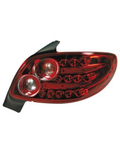 Coppia fanali posteriori LED - compatibile per  Peugeot 206 (9/98 ) - Rosso