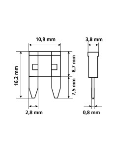 Set 10 micro-fusibili lamellari assortiti, 12/32V 2