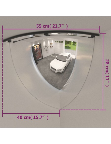 Specchi Quarto di Cupola per Traffico 2 pz Ø80 cm in Acrilico