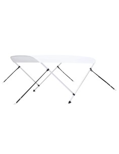 Bimini di Prua con Tendalino a 2 Archi Bianco 180x150x110 cm 2