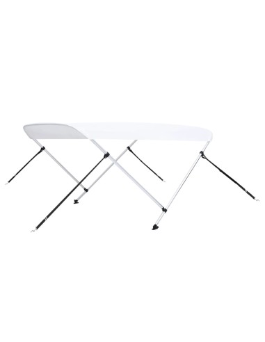 Bimini di Prua con Tendalino a 2 Archi Bianco 180x150x110 cm