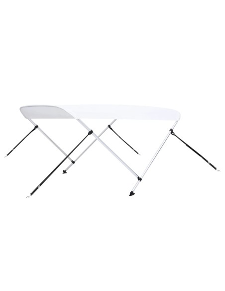 Bimini di Prua con Tendalino a 2 Archi Bianco 180x150x110 cm