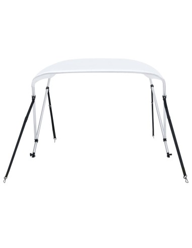 Bimini di Prua con Tendalino a 2 Archi Bianco 180x150x110 cm