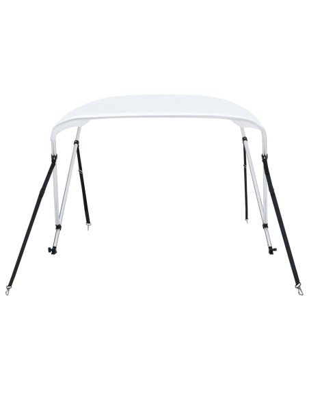 Bimini di Prua con Tendalino a 2 Archi Bianco 180x150x110 cm