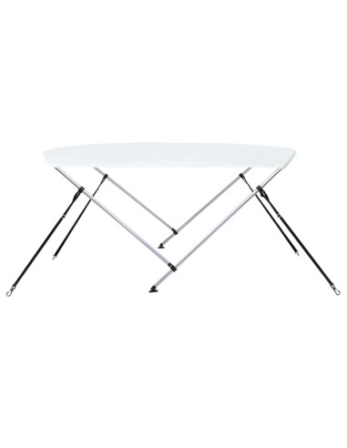 Bimini di Prua con Tendalino a 2 Archi Bianco 180x150x110 cm
