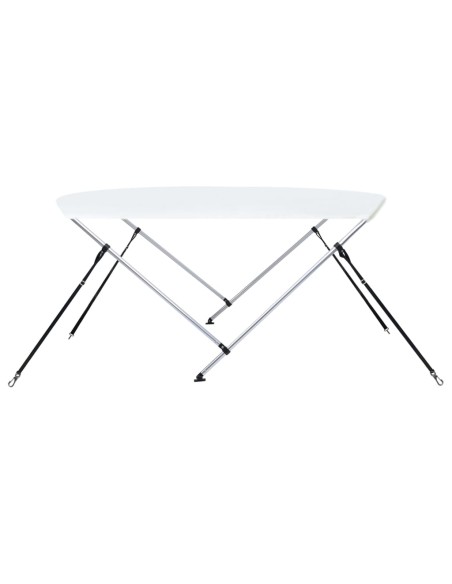 Bimini di Prua con Tendalino a 2 Archi Bianco 180x150x110 cm