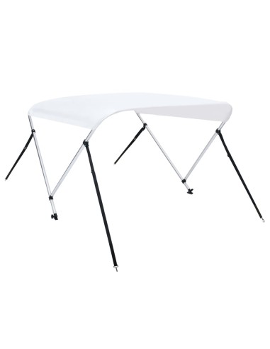 Bimini di Prua con Tendalino a 2 Archi Bianco 180x150x110 cm