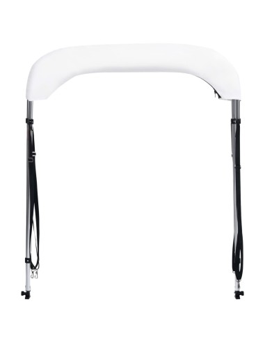 Bimini di Prua con Tendalino a 2 Archi Bianco 180x150x110 cm