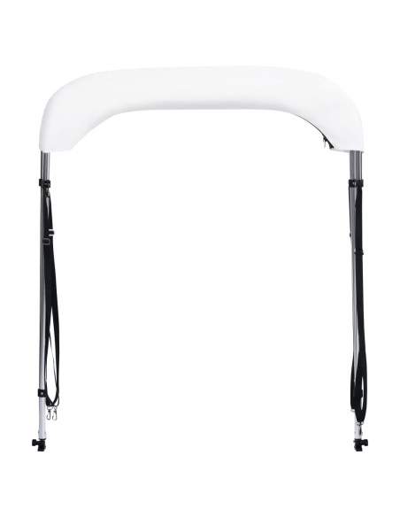 Bimini di Prua con Tendalino a 2 Archi Bianco 180x150x110 cm