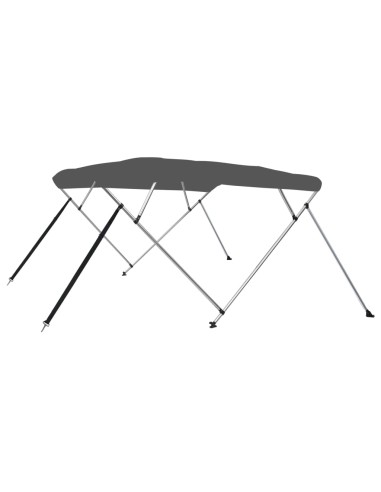 Bimini di Prua con Tendalino a 4 Archi Antracite 243x180x137 cm