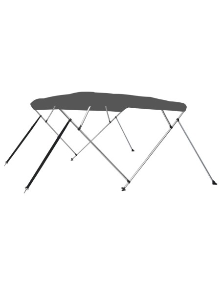 Bimini di Prua con Tendalino a 4 Archi Antracite 243x180x137 cm