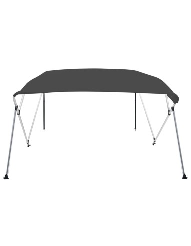 Bimini di Prua con Tendalino a 4 Archi Antracite 243x180x137 cm