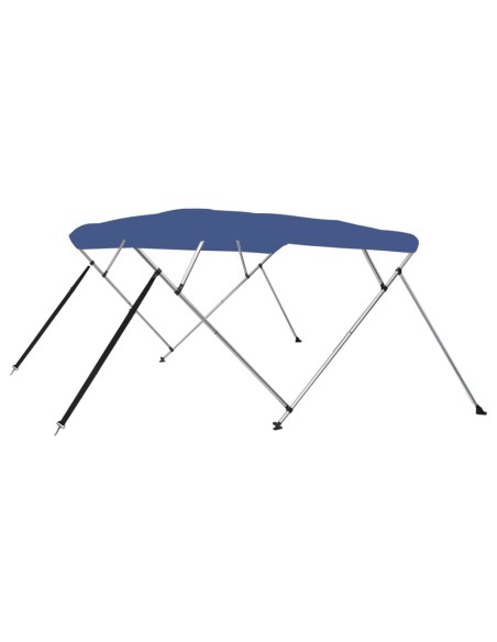Bimini di Prua con Tendalino a 4 Archi Blu 243x210x137 cm