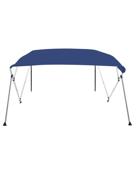 Bimini di Prua con Tendalino a 4 Archi Blu 243x210x137 cm