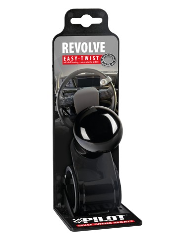 Revolve, pomello volante in alluminio anodizzato nero, staffa nera