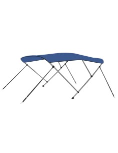 Bimini di Prua con Tendalino a 3 Archi Blu 183x196x137 cm