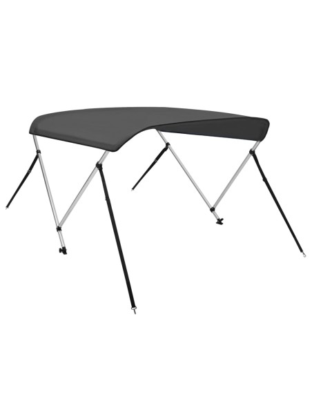 Bimini di Prua con Tendalino a 2 Archi Antracite 180x130x110 cm