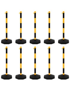Set di Pali Stradali con Catena in Plastica di 10 m 2