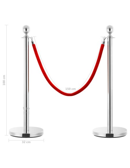 Set Transenne Separacode VIP 3 pz in Acciaio Inox Argento