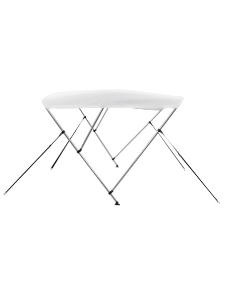 Bimini di Prua con Tendalino a 3 Archi Bianco 183x180x137 cm
