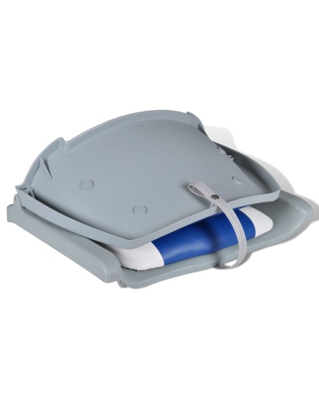 Sedili per Barca 2 pz Pieghevoli Cuscino Blu-Bianco 41x51x48 cm