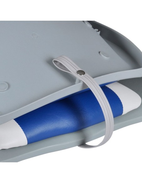 Sedili per Barca 2 pz Pieghevoli Cuscino Blu-Bianco 41x51x48 cm