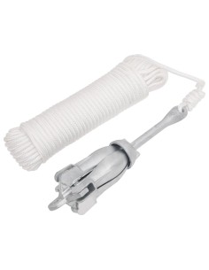 Ancora Pieghevole con Corda Argento 2,5 kg in Ferro Malleabile