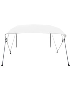 Bimini di Prua con Tendalino a 4 Archi Bianco 243x196x137 cm 2