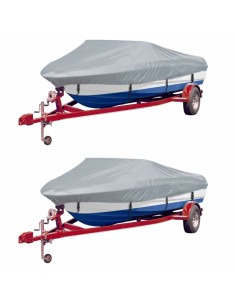 Telo per Barca 2 pz Grigio Lunghezza 427-488 cm Larghezza 173cm