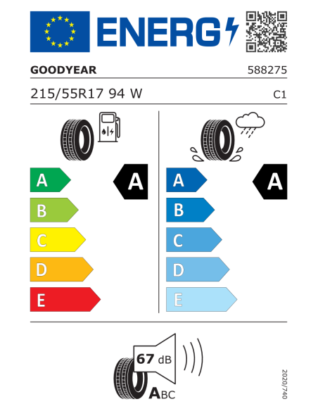 Goodyear EfficientGrip Performance 2 - 215/55 R17 94W (+), EVR, SealTech