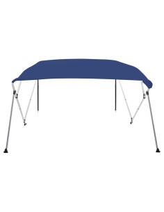 Bimini di Prua con Tendalino a 4 Archi Blu 243x196x137 cm 2