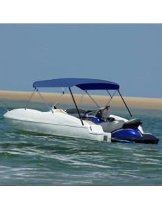 Bimini di Prua Tendalino a 4 Archi Blu 243x(230-244)x137 cm