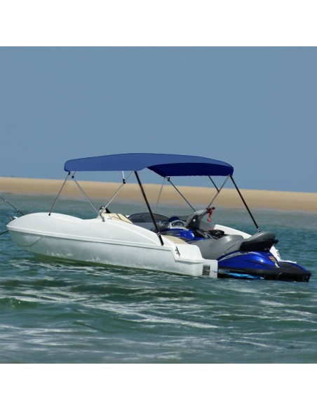 Bimini di Prua Tendalino a 4 Archi Blu 243x(230-244)x137 cm