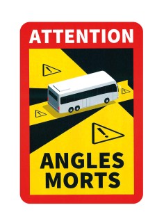 Contrassegno adesivo angoli morti, 1 pz - Autobus - FRA