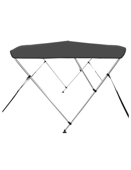 Bimini di Prua con Tendalino a 3 Archi Antracite 183x140x137 cm