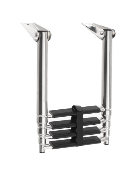 Scaletta di Imbarco Pieghevole a 4 Gradini in Acciaio Inox