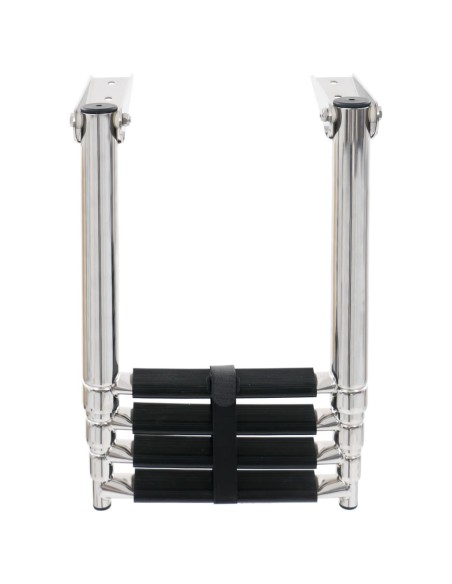 Scaletta di Imbarco Pieghevole a 4 Gradini in Acciaio Inox