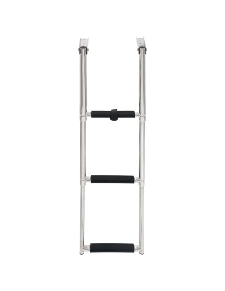 Scaletta di Imbarco Pieghevole a 3 Gradini in Acciaio Inox
