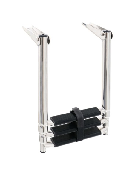 Scaletta di Imbarco Pieghevole a 3 Gradini in Acciaio Inox