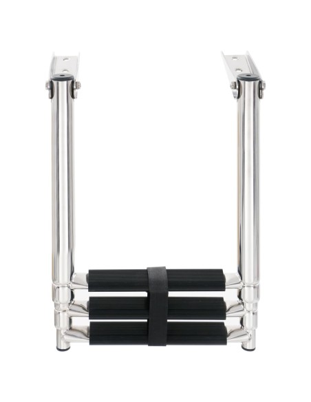 Scaletta di Imbarco Pieghevole a 3 Gradini in Acciaio Inox