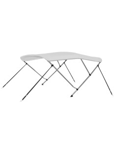 Bimini di Prua con Tendalino a 3 Archi Bianco 183x160x137 cm