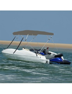 Bimini di Prua con Tendalino 4 Archi Grigio 243x196x137 cm