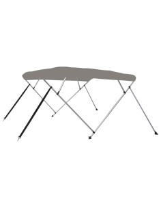 Bimini di Prua con Tendalino 4 Archi Grigio 243x196x137 cm 2