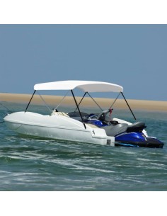 Bimini di Prua con Tendalino a 2 Archi Bianco 150x120x110 cm