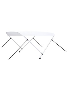 Bimini di Prua con Tendalino a 2 Archi Bianco 150x120x110 cm 2