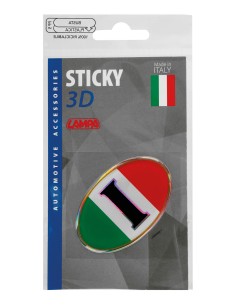 Sticky 3D - Ovale tricolore Italia, 1 pz - 61x40 mm 2