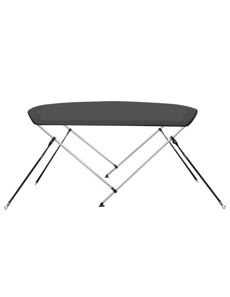 Bimini di Prua con Tendalino a 2 Archi Antracite 180x150x110 cm