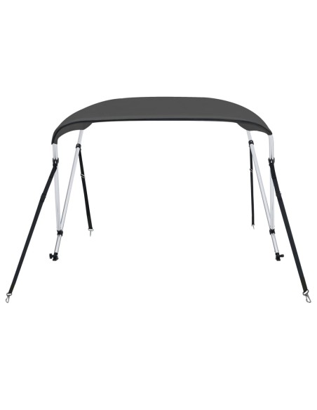 Bimini di Prua con Tendalino a 2 Archi Antracite 180x150x110 cm