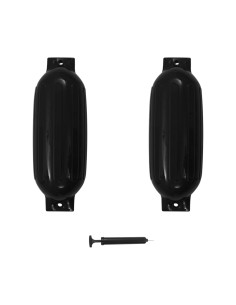 Paraurti per Gommone 2 pz Nero 69x21,5 cm in PVC