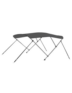 Bimini di Prua con Tendalino a 3 Archi Antracite 183x196x137 cm 2